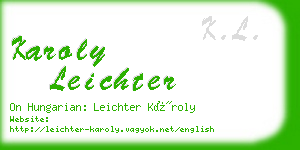 karoly leichter business card